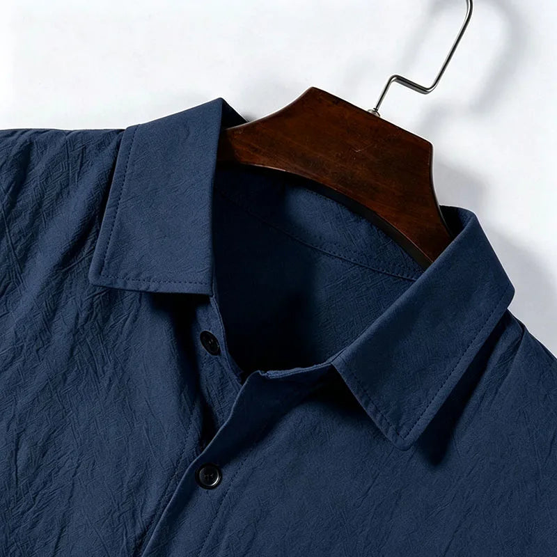 Men's Linen Shirt Spring Autumn Casual Long Sleeve Button Up Shirt Loose Fit Textured Top Lightweight Resort Wear for Men