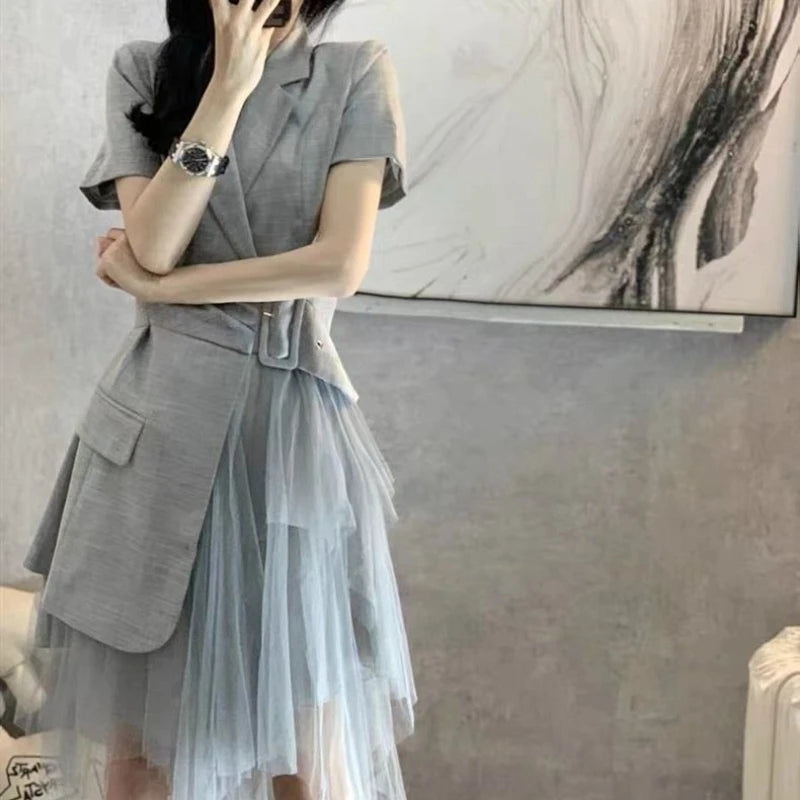 Suit Dress Women's 2026 New Summer Women's Clothing High-end Design Sense Niche Waist and Thin Temperament Skirt