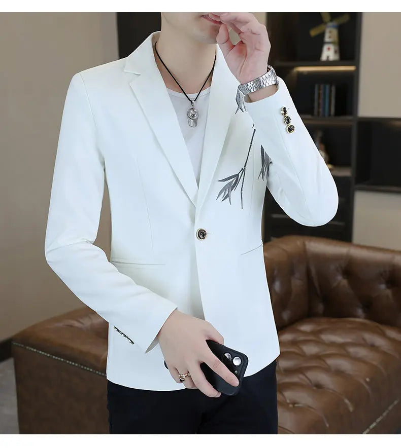 Blazer Men's Fashion Business Gentleman Groom Professional Gentleman Form-fitting Versatile Casual Formal Wear High-end Blazer