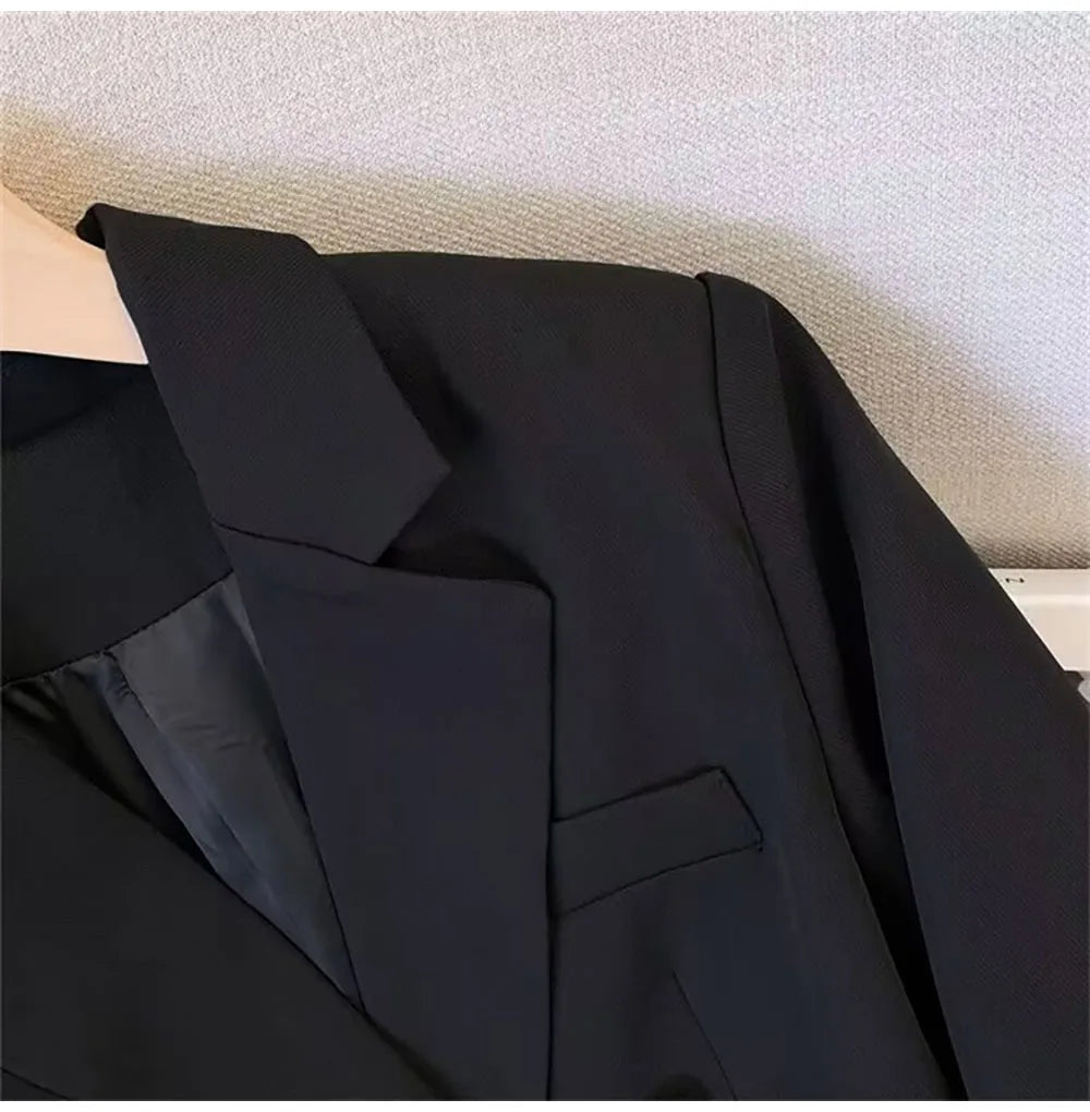 Fashion Blazer Women 2024 Spring Casual Long Sleeve New In Outerwears Slim Black Double Blazers Feminino Jackets Streewear