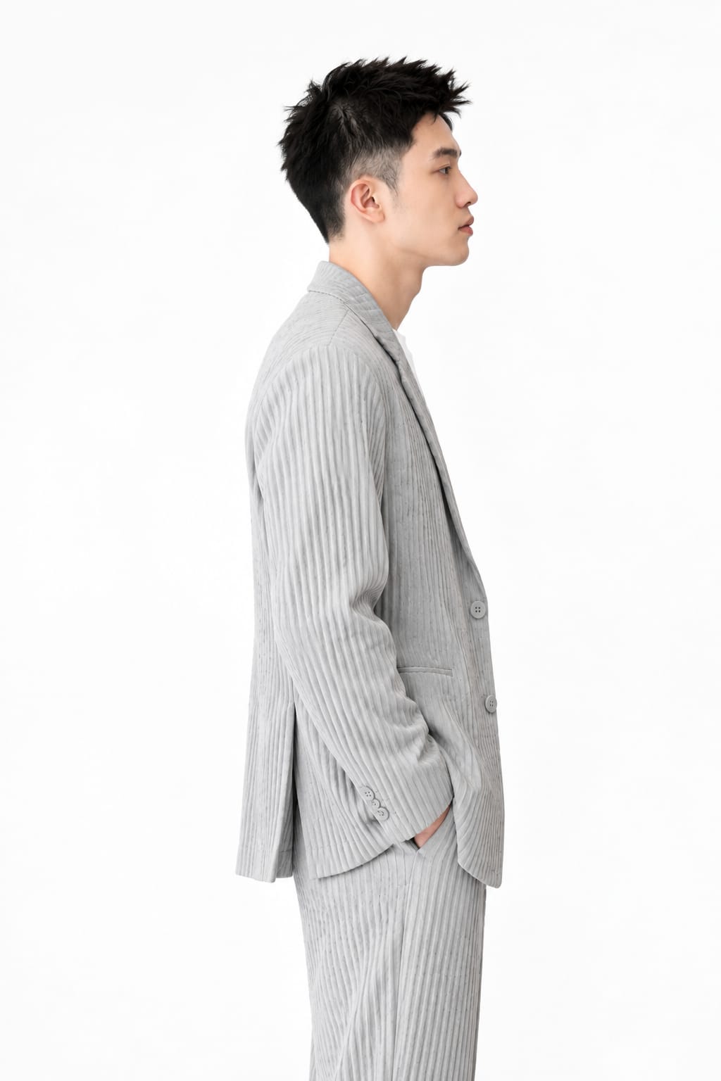 Miyake men long blazer