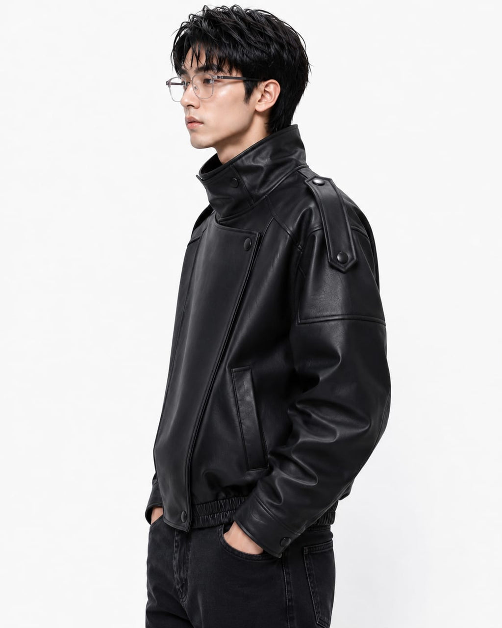 oversized leather jacket for unisex