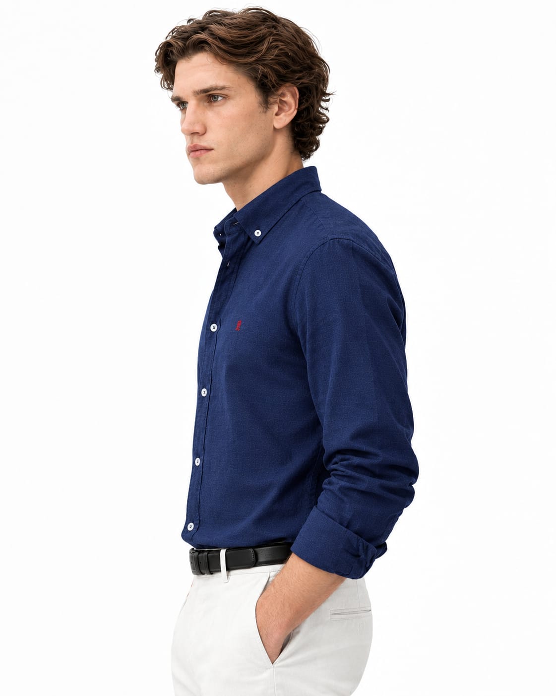 Linen camp collar shirt
